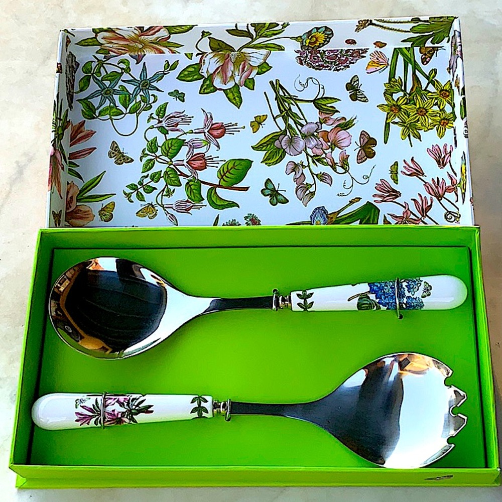PORTMEIRION BOTANIC GARDENS SALAD SERVERS SET OF 2